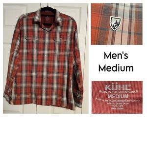 KÜHL Response™ Men's Plaid Long Sleeve Hiking Shirt - Medium - Red/Gray